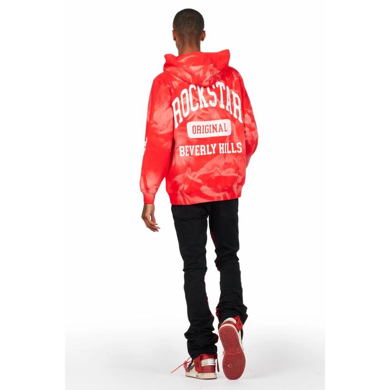 Karlo Red Hoodie Super Stacked Flare Jean Bundle