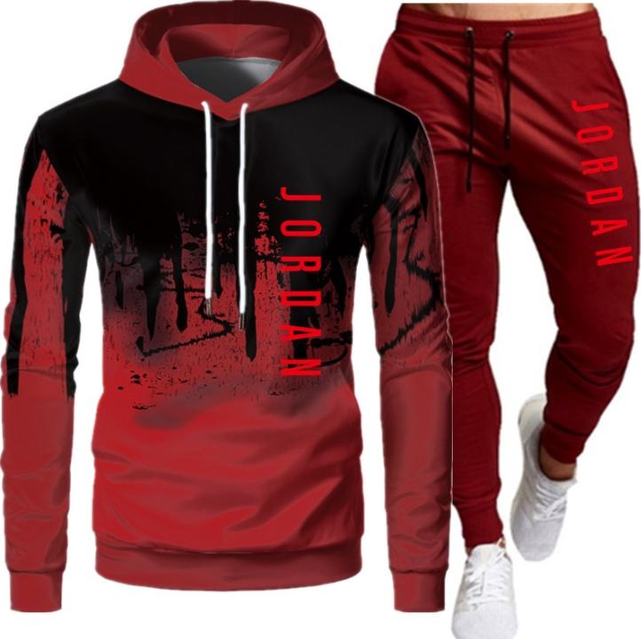 New digital printed men's hooded sports suit Easily enjoy the fun of sports