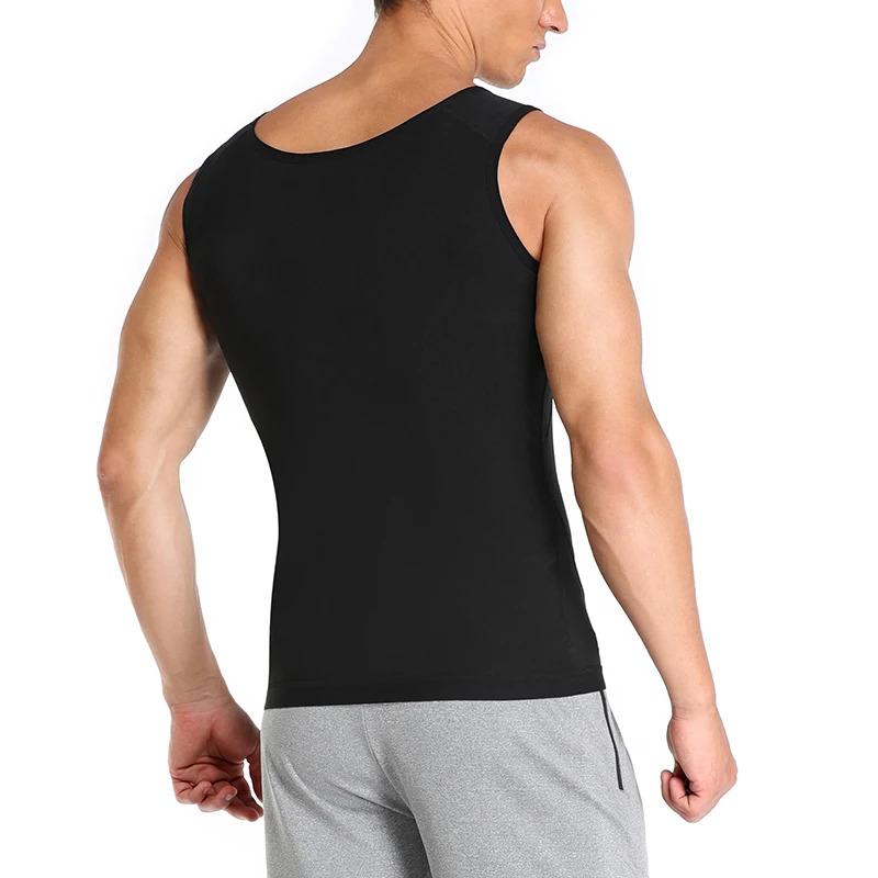 Men Sauna Sweat Vest Hot Polymer Corset Compression Waist Trainer Vest Workout Tank Tops Zipper Weight Loss Body Shaper Shirt