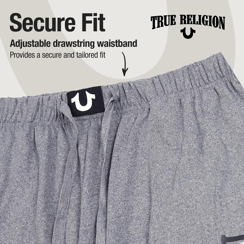 True Religion Mens Jogger Pajama Pants, Lightweight Lounge Casual Sleep Pants for Men