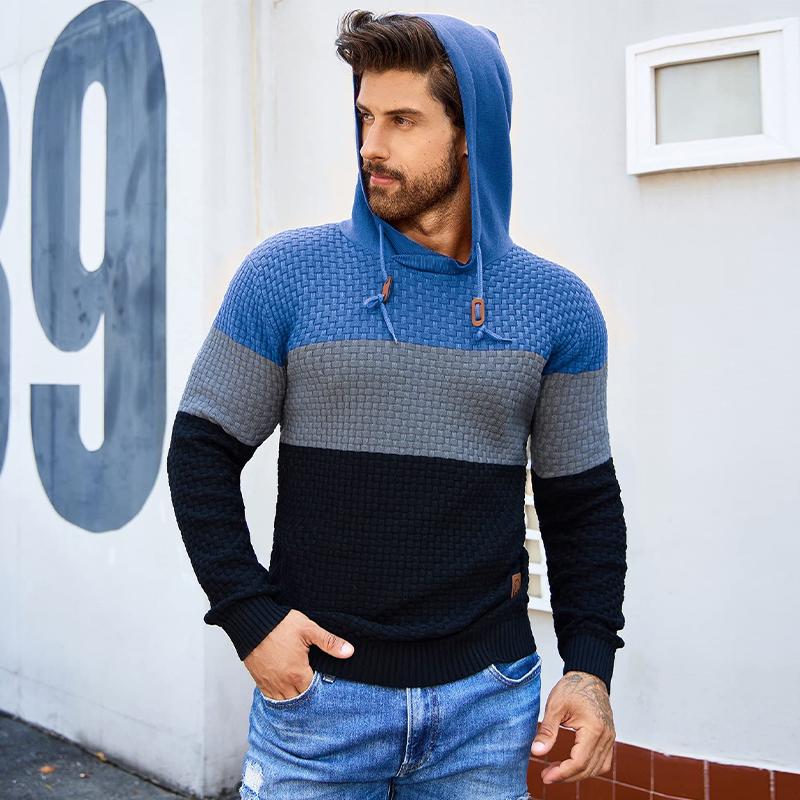 Zaitun Mens Hooded Sweatshirt Tricolor Long Sleeve Solid Knitted Hoodie Pullover Sweater knit sweater Casual Fabric Knitwear Menswear Tops Classic