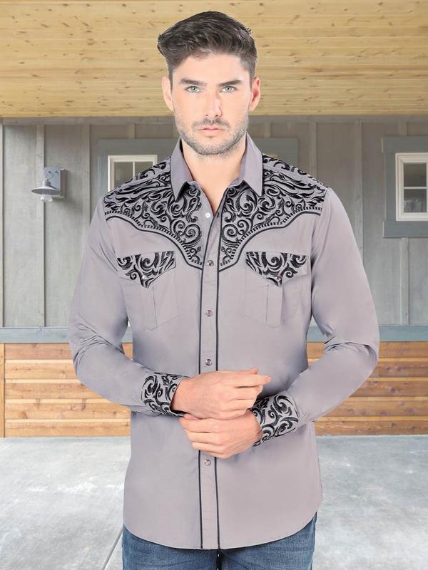 Camisa Vaquera Bordada Para Caballero LAMASINI Estilo LM-2205