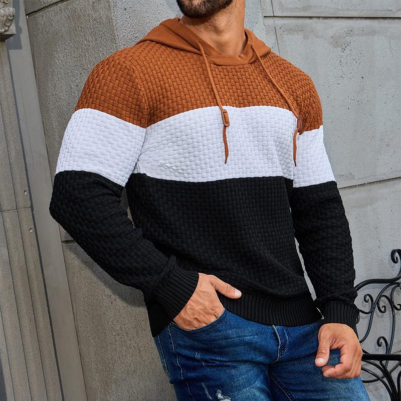 Zaitun Mens Hooded Sweatshirt Tricolor Long Sleeve Solid Knitted Hoodie Pullover Sweater knit sweater Casual Fabric Knitwear Menswear Tops Classic