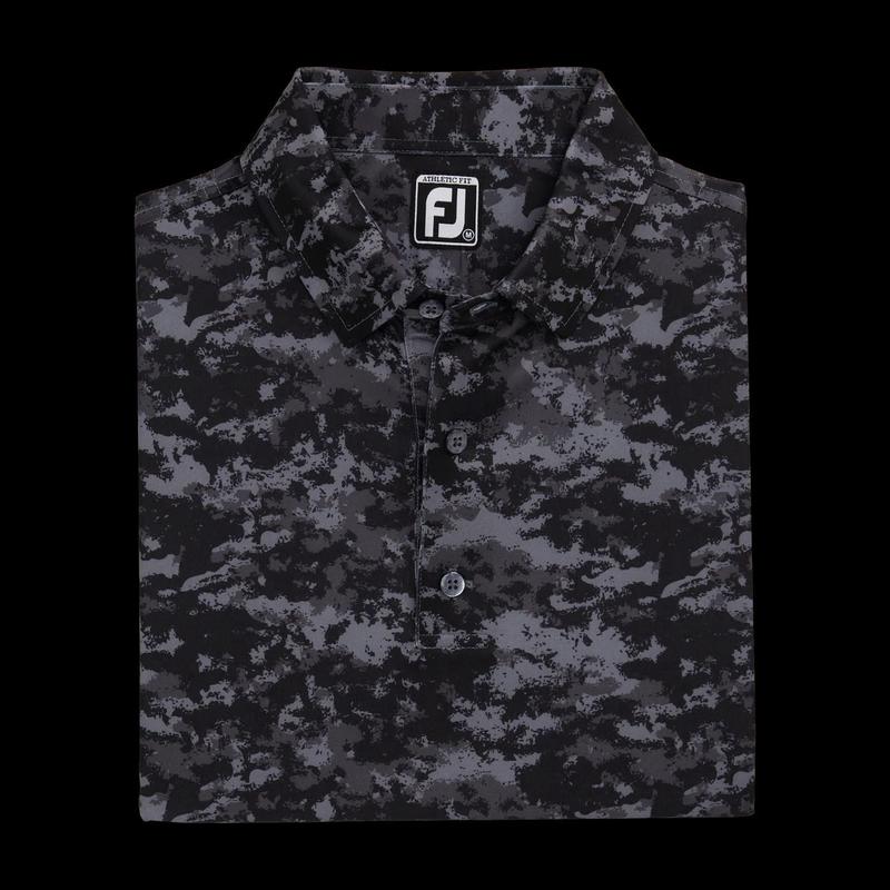 2024 FootJoy Mens Cloud Camo Print Polo - Black