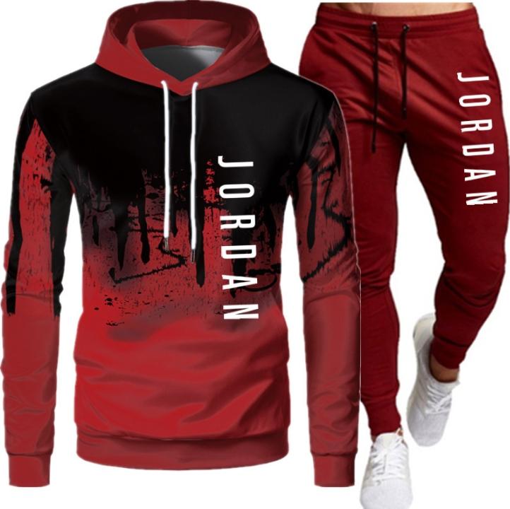 New digital printed men's hooded sports suit Easily enjoy the fun of sports