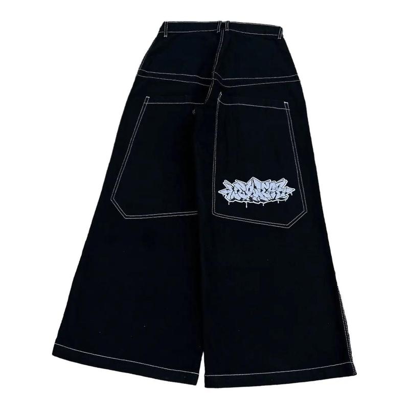 Workwear JNCO Embroidered Jeans Men's Hiphop Hip Hop Retro Loose Wide-Leg Pants