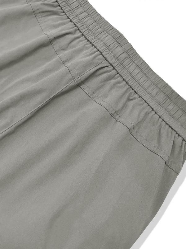 Men's Summer Clothes, Solid Drawstring Waist Cargo Shorts, Shorts for Men, Loose Plain Pocket Design Shorts for Daily Outdoor Wear, Fashion Casual Men's Bottoms for Summer, Menswear, Men's Clothing