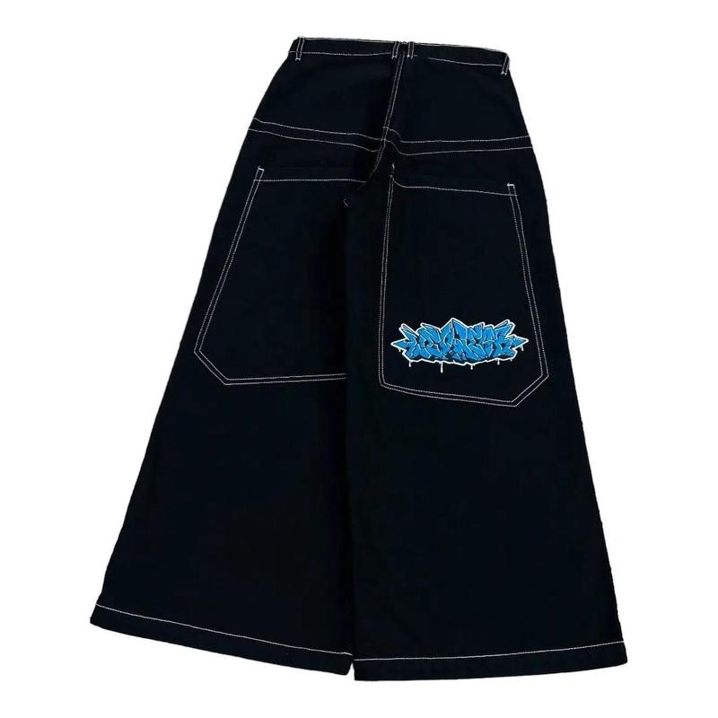 Workwear JNCO Embroidered Jeans Men's Hiphop Hip Hop Retro Loose Wide-Leg Pants