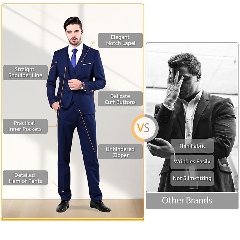 YND Classic Fit 2 Piece Suits, 1 Button Jacket Pants Set, Tie Strappy Tuxedo Jacket, Wedding, Business Dinner, Men's Blazer, Business Casual, Men's Wedding Guest Attire, Menswear