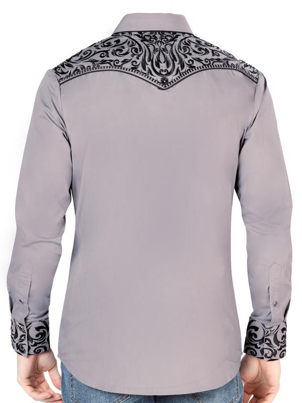 Camisa Vaquera Bordada Para Caballero LAMASINI Estilo LM-2205