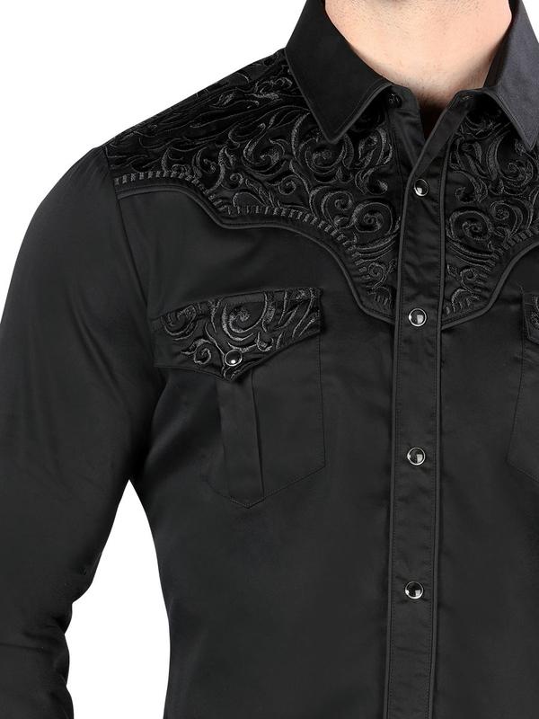 Camisa Vaquera Bordada Para Caballero LAMASINI Estilo LM-2205