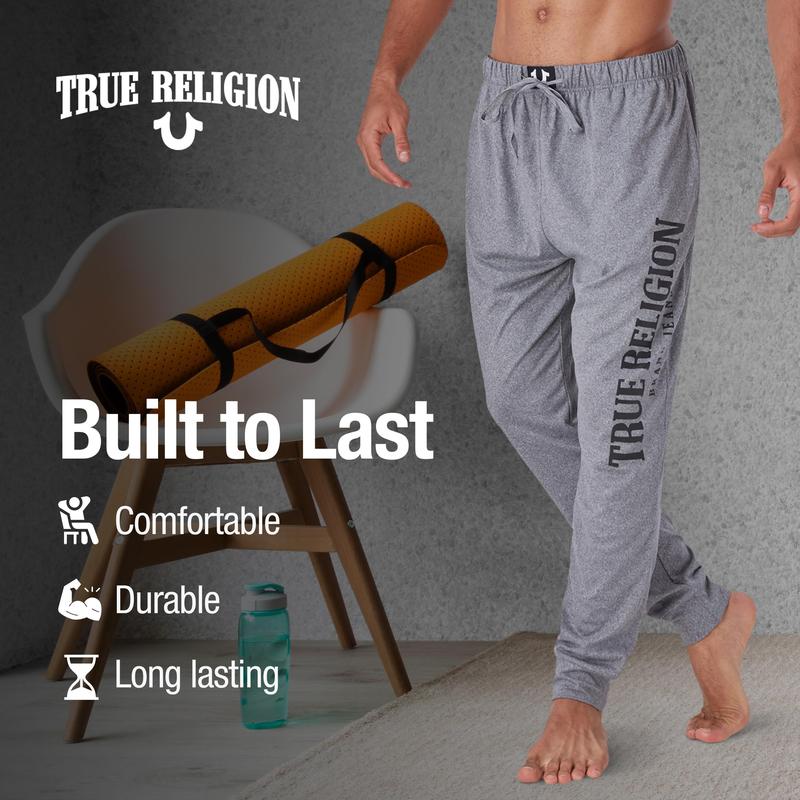 True Religion Mens Jogger Pajama Pants, Lightweight Lounge Casual Sleep Pants for Men