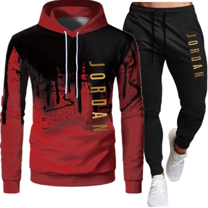 New digital printed men's hooded sports suit Easily enjoy the fun of sports