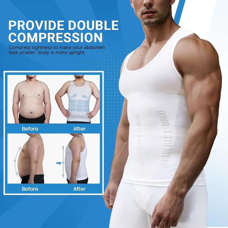 Slimming Undershirt Shapewear Gynecomastia Compression Shirt Men Body Shaper MEETYOO