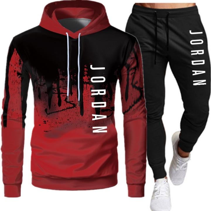 New digital printed men's hooded sports suit Easily enjoy the fun of sports