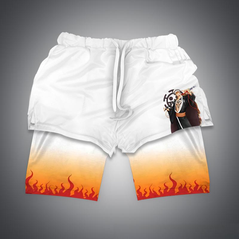 Hammanli Naruto athletic shorts for men, 3D digital printed board pants, summer 2024 new menswear