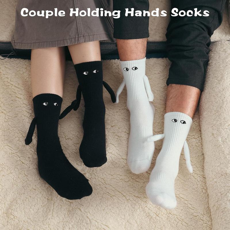 Holiday gifts, party favors,2 Pairs Holding Hands Socks Magnetic Funny Socks Gift for Couple Lover Mom Dad Kids Coworkers Besties Buddies[2 Pairs]