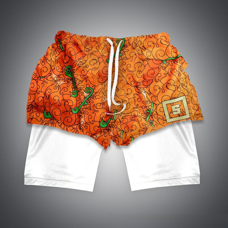 Hammanli Naruto athletic shorts for men, 3D digital printed board pants, summer 2024 new menswear