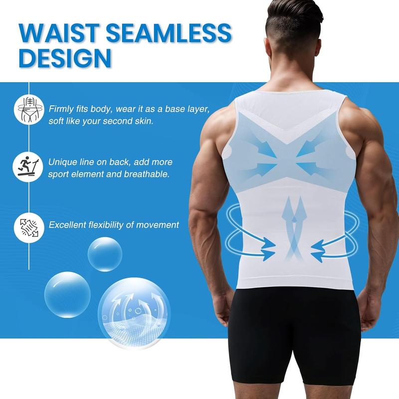 Slimming Undershirt Shapewear Gynecomastia Compression Shirt Men Body Shaper MEETYOO