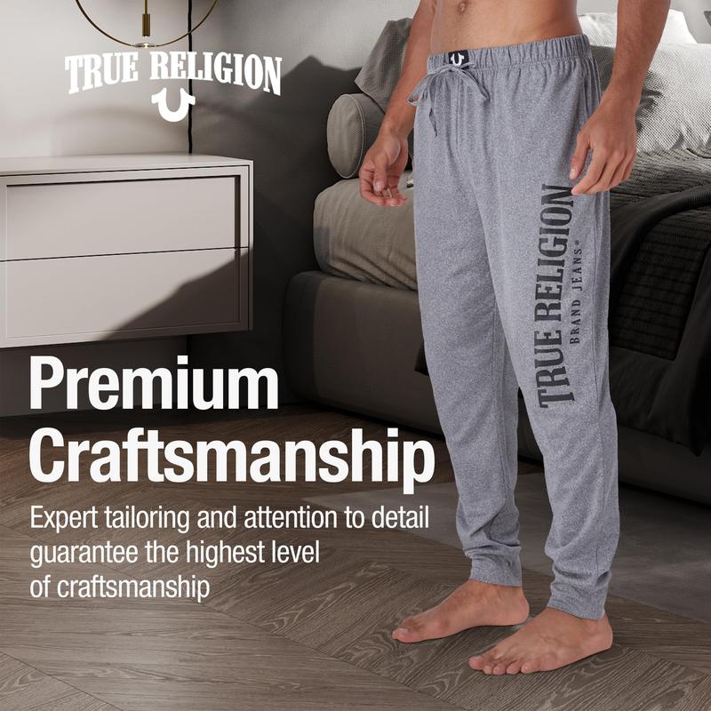 True Religion Mens Jogger Pajama Pants, Lightweight Lounge Casual Sleep Pants for Men