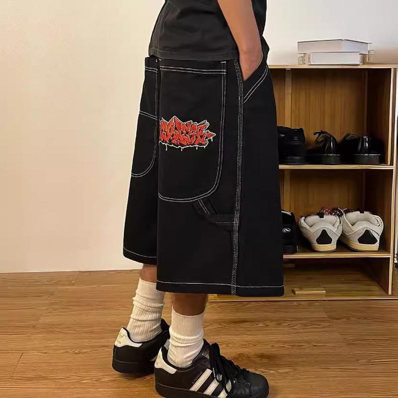 Workwear JNCO Embroidered Jeans Men's Hiphop Hip Hop Retro Loose Wide-Leg Pants