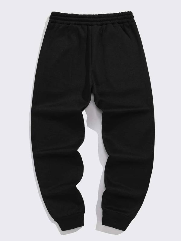 Men's Stylish Unique Graphic Drawstring Waist Sweatpants, Regular Fit Classic Trouser Menswear, Mens Bottoms for Spring & Fall, Pants for Men, Sweatpants for Men, 2000s Pants