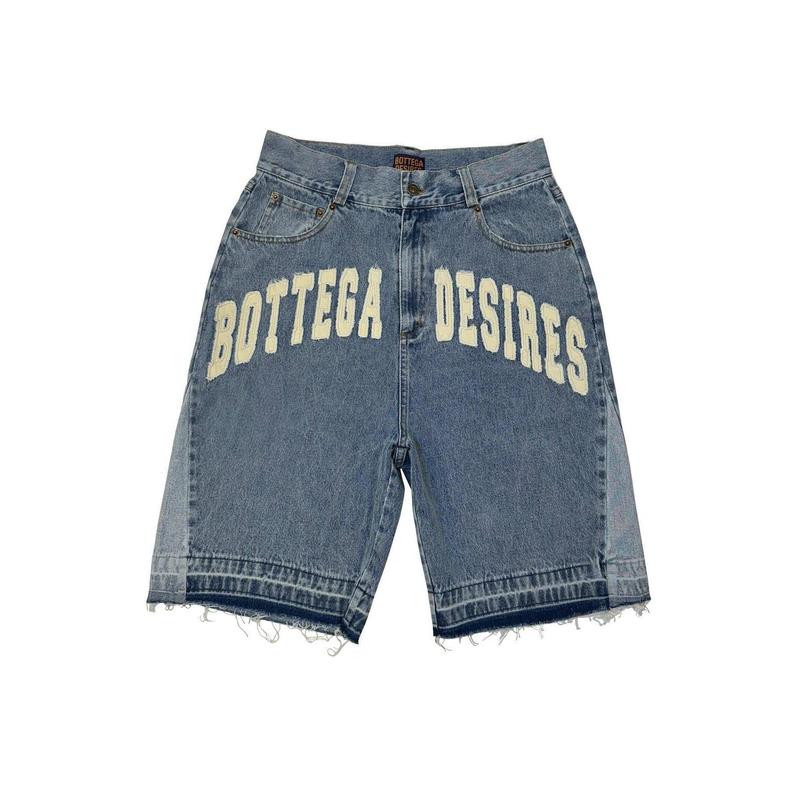 New Fashion Men's Fried Street Loose Fifth Pants Fashion Retro Alphabet Denim Shorts