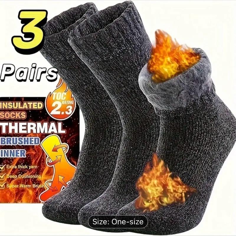 Men's Ultra-Soft Fleece Winter Socks - Cozy, Thick & Warm - Perfect Christmas Gift Idea for Dad, Husband, or Boyfriend Thermal Warmer Menswear