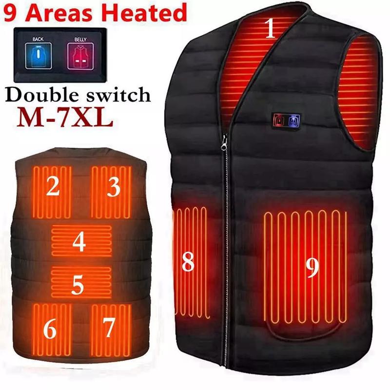 Winter 9 Heating Clothes Intelligent Heating Vest Warm Clothing USB Charging Electric Heating Vest Coat in Stock