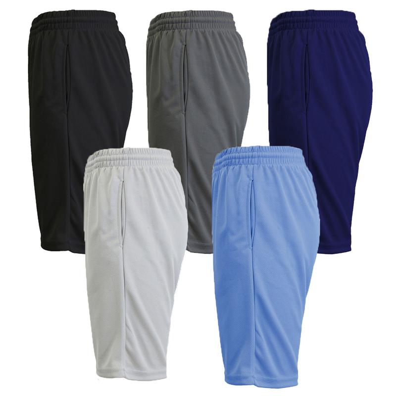 Men's 5-Pack Moisture-Wicking Performance Active Mesh Shorts Menswear