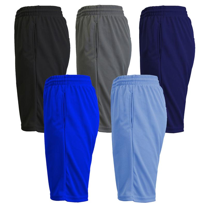 Men's 5-Pack Moisture-Wicking Performance Active Mesh Shorts Menswear