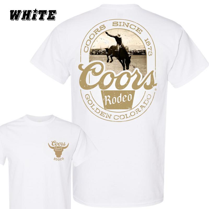 Coors Rodeo T-shirt - Vintage Rodeo Design With Bull Rider - Unisex Black Tee , Perfect For Beer Lovers And Rodeo Fans , Comfortable And Stylish , Great For Everyday Wear Menswear Top Crewneck Underwear