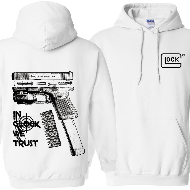 In GL0ck We Trust Hoodie Men's & Women's Classic Fit Long Sleeve Hoodie - Menswear