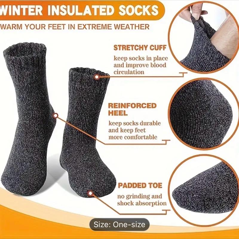 Men's Ultra-Soft Fleece Winter Socks - Cozy, Thick & Warm - Perfect Christmas Gift Idea for Dad, Husband, or Boyfriend Thermal Warmer Menswear