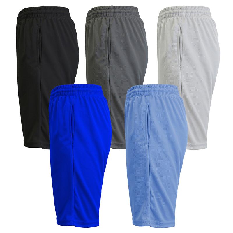 Men's 5-Pack Moisture-Wicking Performance Active Mesh Shorts Menswear