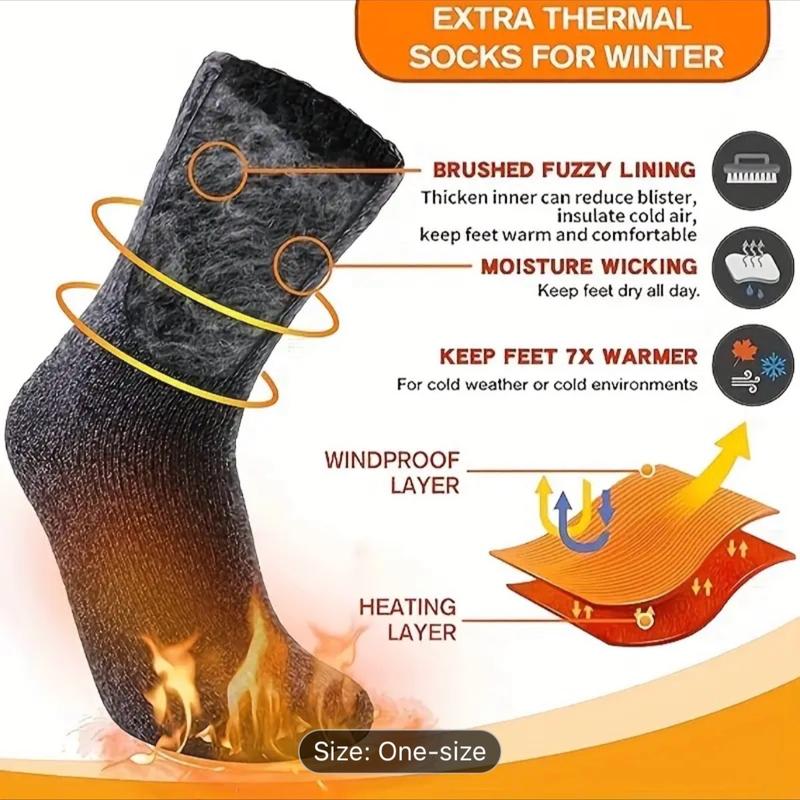 Men's Ultra-Soft Fleece Winter Socks - Cozy, Thick & Warm - Perfect Christmas Gift Idea for Dad, Husband, or Boyfriend Thermal Warmer Menswear