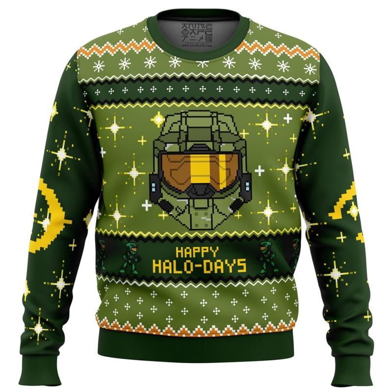 Happy Halo-Days Halo Ugly Christmas Sweater Classic Festive