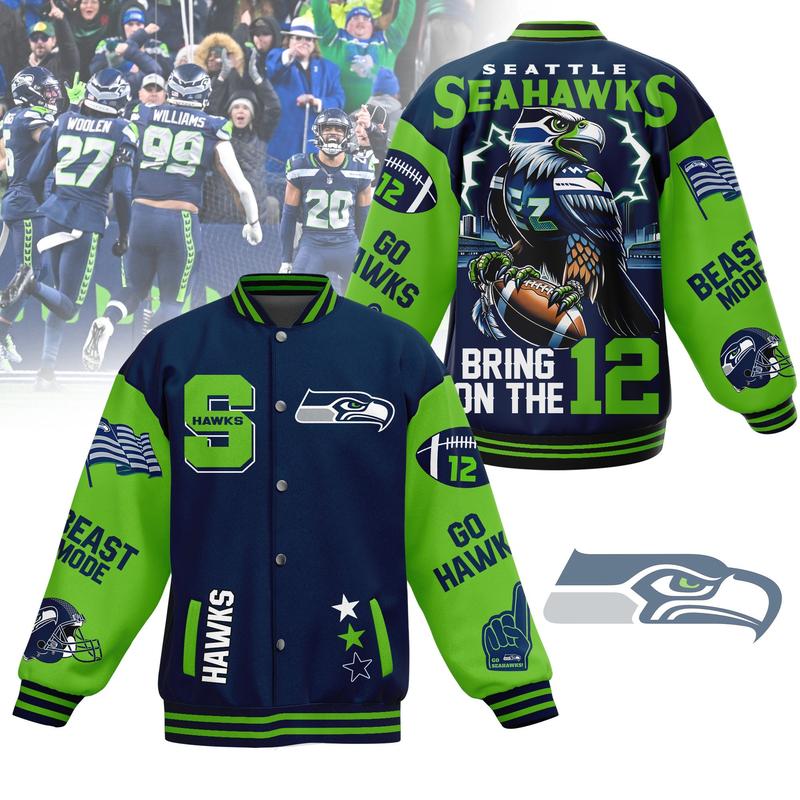 Seattle Seahawks NFL New Bomber Baseball Jacket For Fan