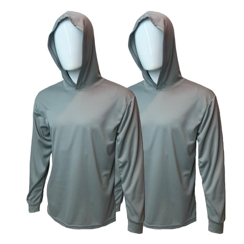 2 PACK - Hi Vis Long Sleeve Safety Shirt with Hoodie - Birdeye Quickdry Material