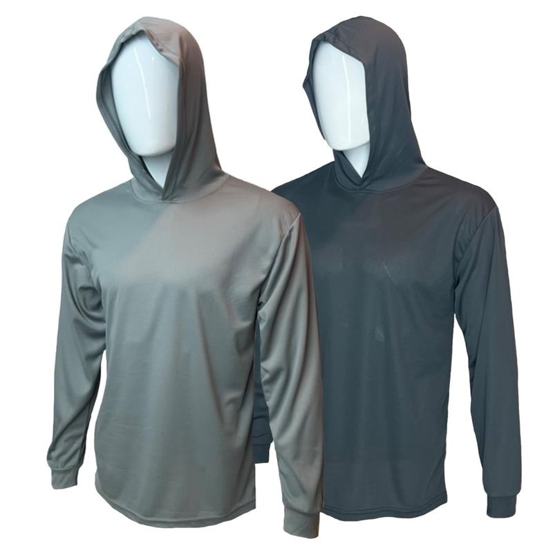 2 PACK - Hi Vis Long Sleeve Safety Shirt with Hoodie - Birdeye Quickdry Material