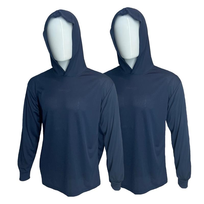 2 PACK - Hi Vis Long Sleeve Safety Shirt with Hoodie - Birdeye Quickdry Material