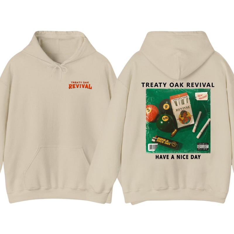 Treaty Oak Revival Hoodie - Unique Album Cover Design With Pool Balls And, Ideal For Music Fans And Street Fashion Enthusiasts, Tops Trending, Cotton Menswear, Casual Graphic Hoodie, Gif For All