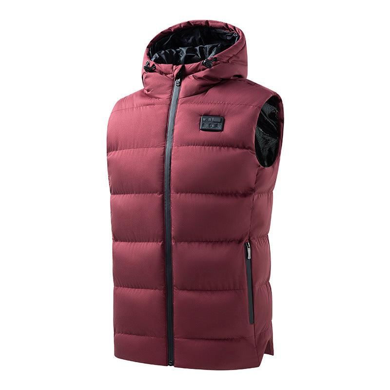 Merry Christmas Sale Winter Thermal 8 Heating Zones Jacket  Mens Heated Hoodie with Temperature Display Rechargeable Heated Jacket Vest with EarProtecting Hood SelfWarming Jacket Heated Jacket for Men and Winter Heating Apparel