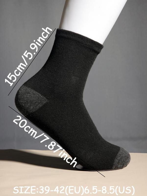 Men's Patchwork Print Crew Socks, Casual Moisture Wicking Socks, Soft Comfy Breathable Socks for All Seasons Daily Wear