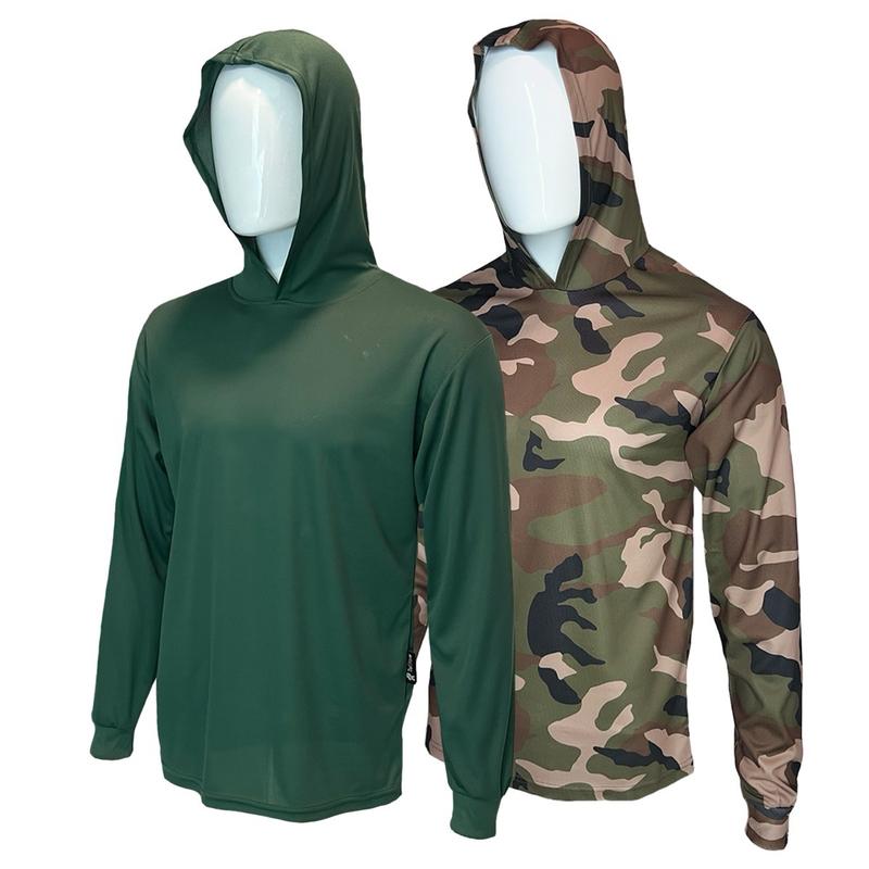 2 PACK - Hi Vis Long Sleeve Safety Shirt with Hoodie - Birdeye Quickdry Material