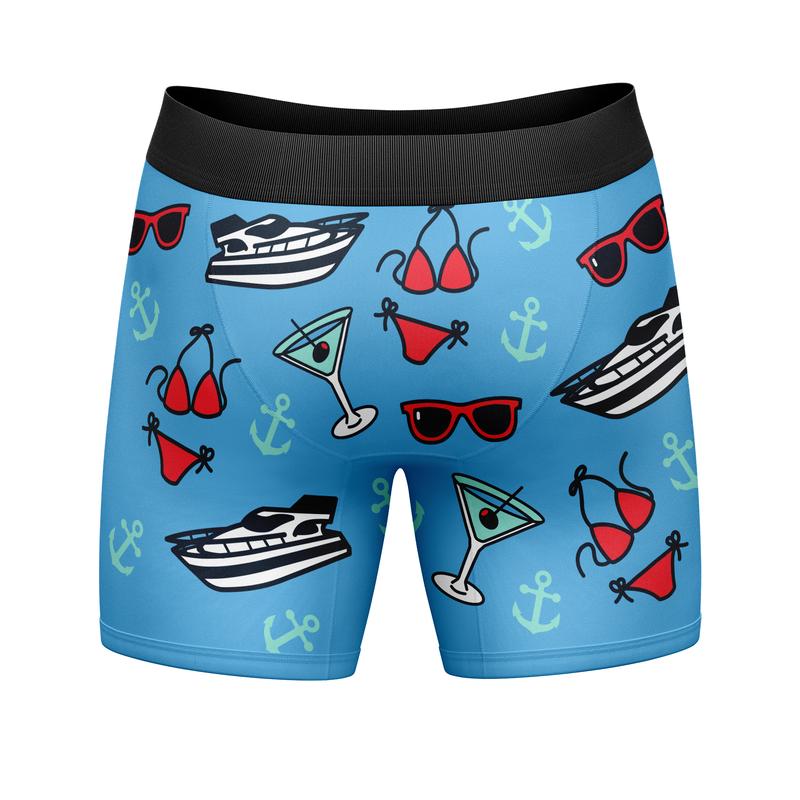 Mens Boats And Hoes Boxer Briefs Funny Sarcastic Graphic Novelty Gift Underwear For Guys Funny Graphic Boxers Dad Joke  Funny Sarcastic  Mens Novelty Boxer Briefs Blue