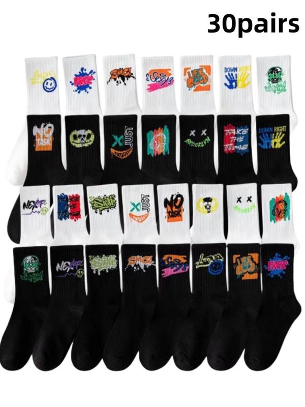 Unisex's Pop Art Print Crew Socks, Casual Comfy Breathable Mid-calf Socks for Daily Wear, Unisex's Socks for All Seasons