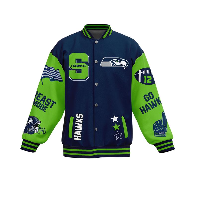 Seattle Seahawks NFL New Bomber Baseball Jacket For Fan