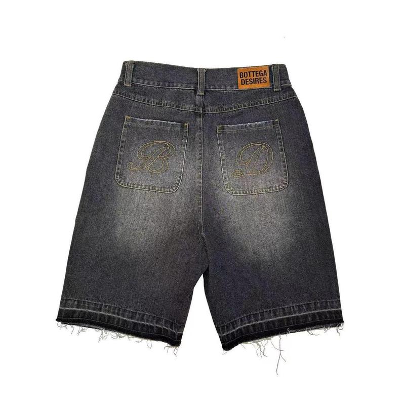 New Fashion Men's Fried Street Loose Fifth Pants Fashion Retro Alphabet Denim Shorts