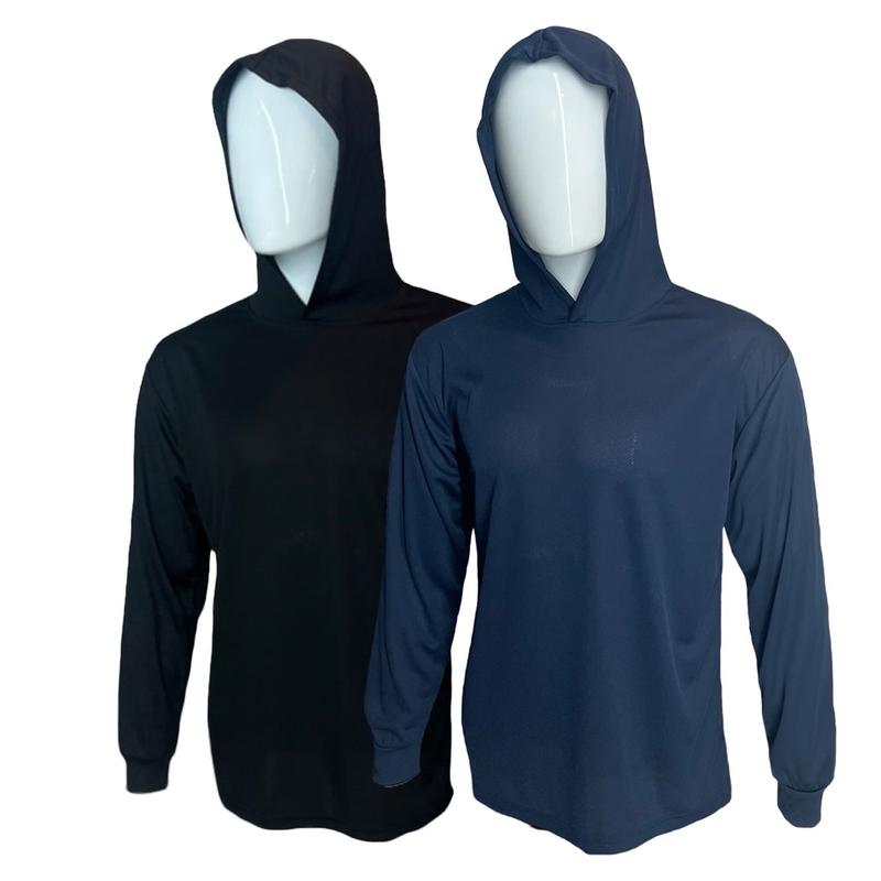 2 PACK - Hi Vis Long Sleeve Safety Shirt with Hoodie - Birdeye Quickdry Material